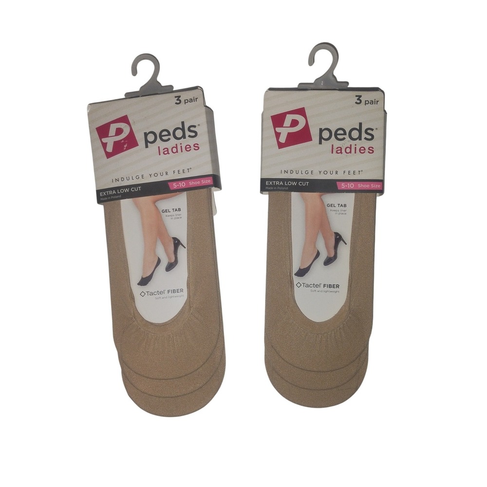 Women's Peds 6 Pair Extra Low-Cut Liner Gel Tab